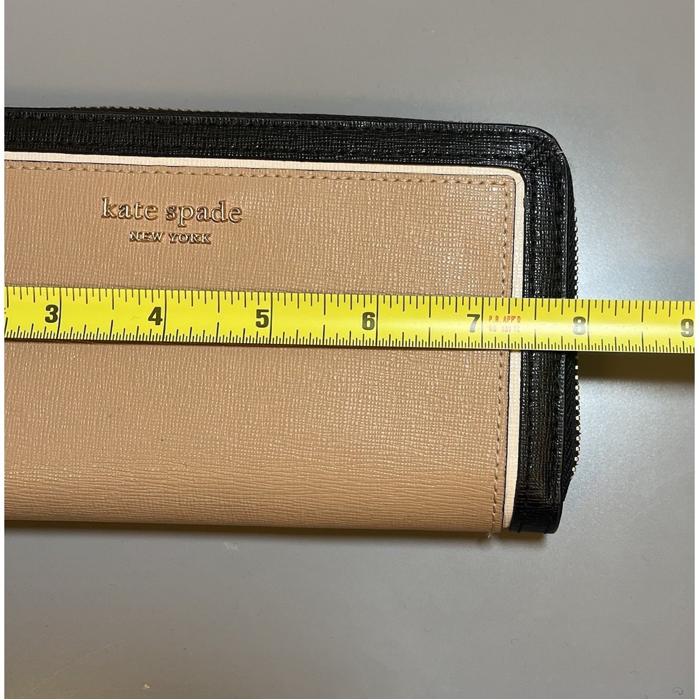 Kate Spade Morgan Beige Black Zip-around Continental Wallet K8955 $198 Retail - Picture 6 of 7